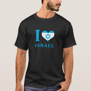 T-shirt Eu Amo Israel - Bandeira com Magen David