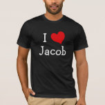 T-shirt Eu Amo Jacob<br><div class="desc">"Eu amo Jacob" design do coração. Ótimas ideias de presente de aniversário.</div>