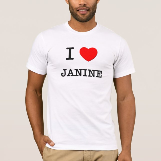 T-shirt Eu amo Janine (Frente)