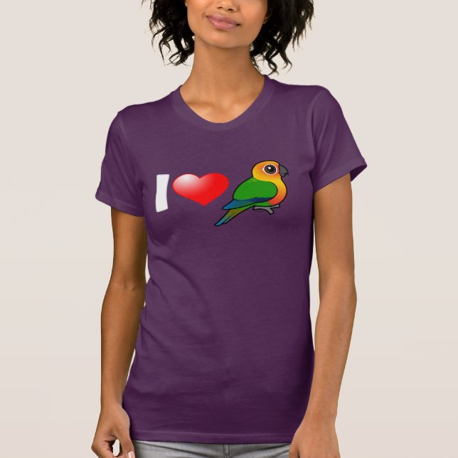 T-shirt Eu amo Jenday Conures (Frente)