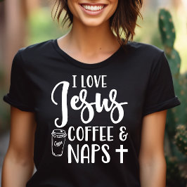 T-shirt Eu Amo Jesus Café e Sonecas
