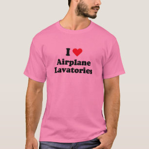 T-shirt Eu amo lavabos do avião