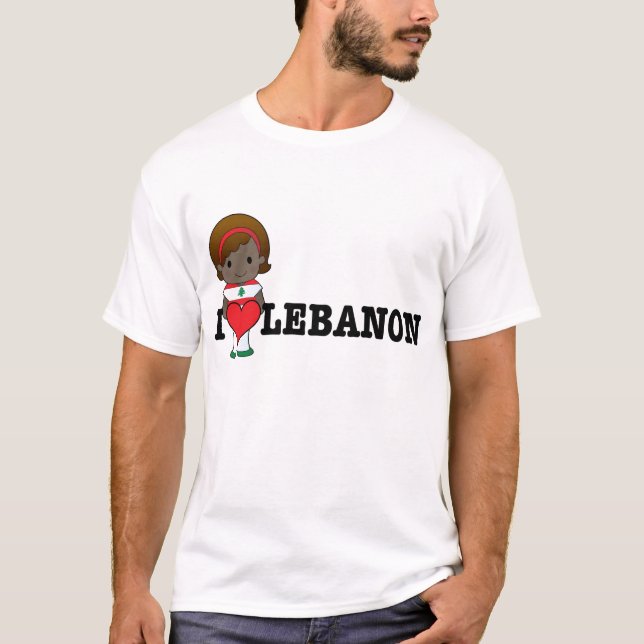 T-shirt Eu amo Líbano (Frente)