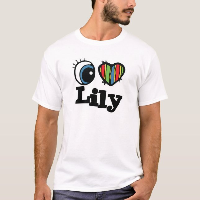 T-shirt Eu amo Lily (Frente)