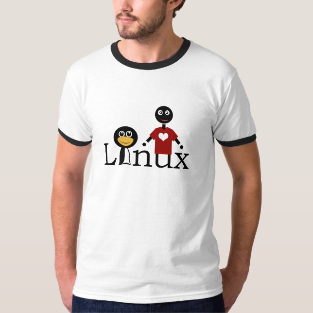 T-shirt Eu amo Linux (Frente)