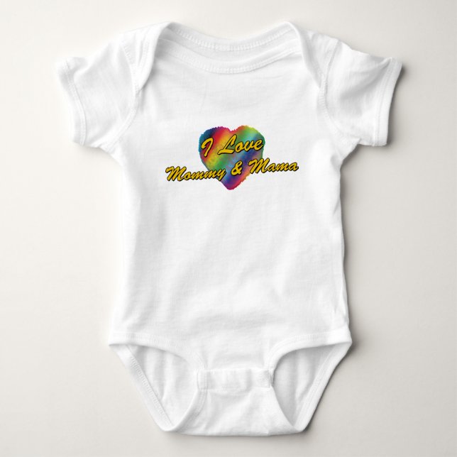 T-shirt Eu amo mamães & Mama (Frente)