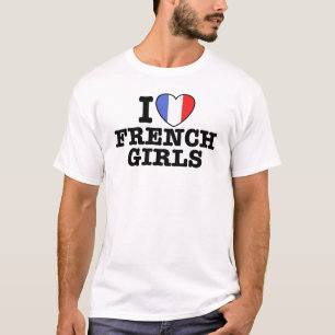 T-shirt Eu Amo Meninas Francesas
