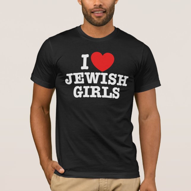 T-shirt Eu Amo Meninas Judias (Frente)