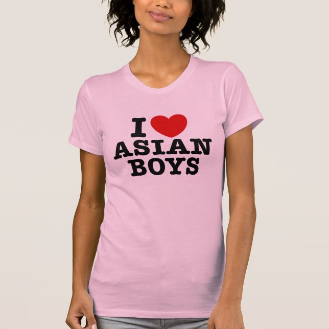 T-shirt Eu Amo Meninos Asiáticos (Frente)