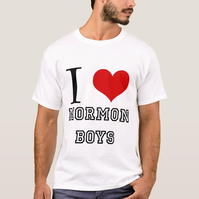 T-shirt Eu amo meninos do Mormon (Frente)