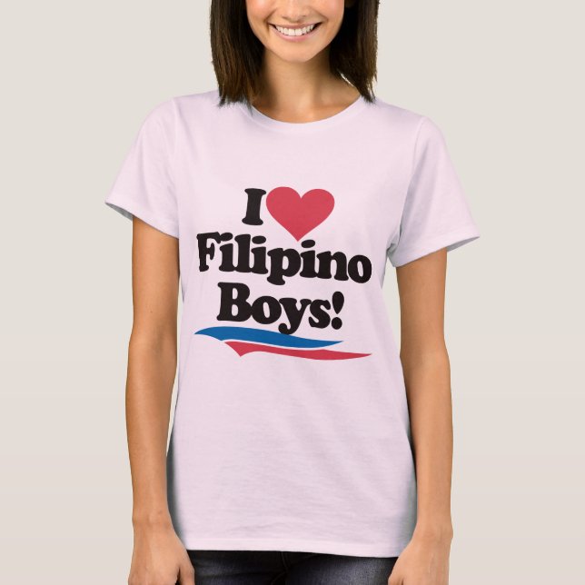 T-shirt Eu amo meninos filipinos (Frente)