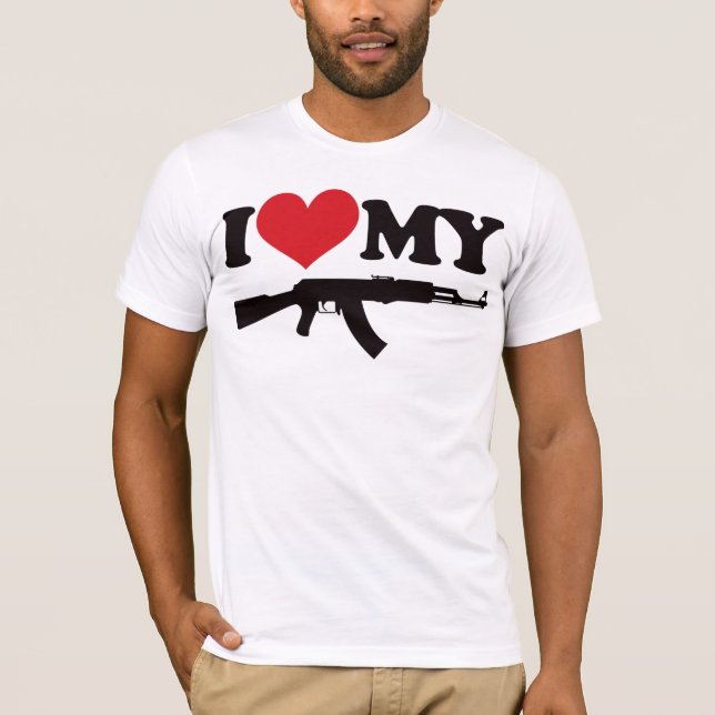 T-shirt Eu amo meu AK47 (Frente)