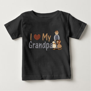 T-shirt Eu Amo Meu Avô (fazendeiro) Criança Creeper