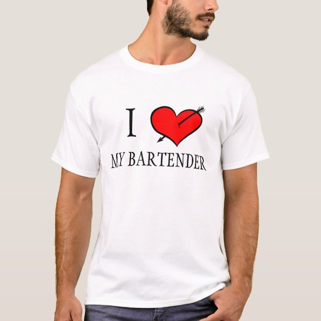 T-shirt Eu amo meu barman (Frente)