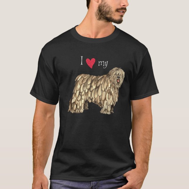 T-shirt Eu amo meu Bergamasco (Frente)
