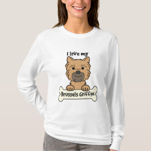 T-shirt Eu amo meu Bruxelas Griffon