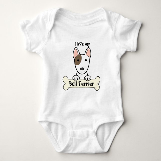 T-shirt Eu amo meu bull terrier (Frente)