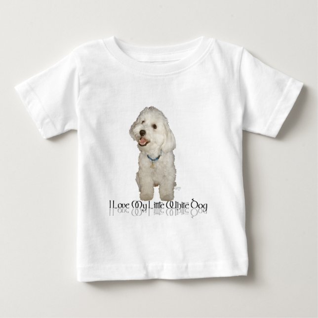 T-shirt Eu Amo Meu Cachorrinho Branco - Havanese (Frente)