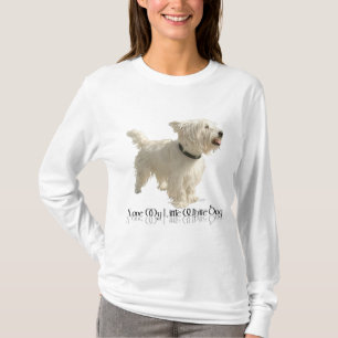 T-shirt Eu Amo Meu Cachorrinho Branco - Westie