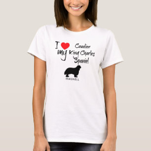 T-shirt Eu Amo Meu Cavaleiro Rei Charles Spaniel