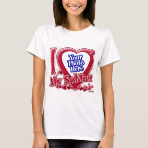 T-shirt Eu amo meu coração vermelho Soldado - foto