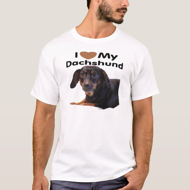 T-shirt Eu amo meu Dachshund (Frente)