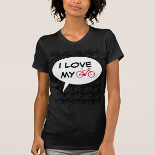 T-shirt eu amo meu desenho animado de bicicleta