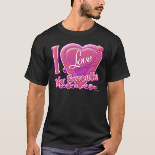 T-shirt Eu amo meu Docinho rosa/roxo - coração