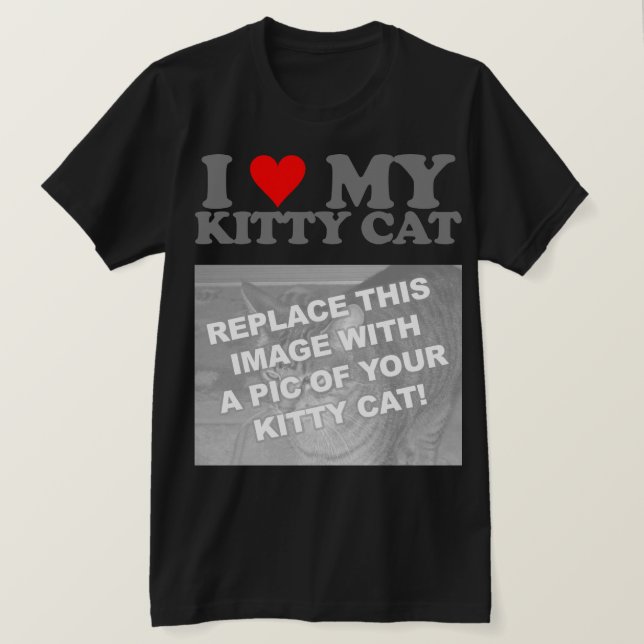 T-shirt Eu Amo Meu Gatinho (Frente do Design)