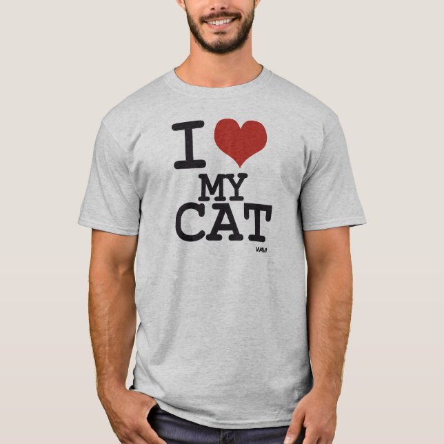T-shirt Eu amo meu gato (Frente)
