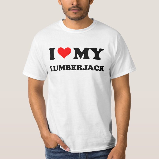 T-shirt Eu amo meu lenhador (Frente)