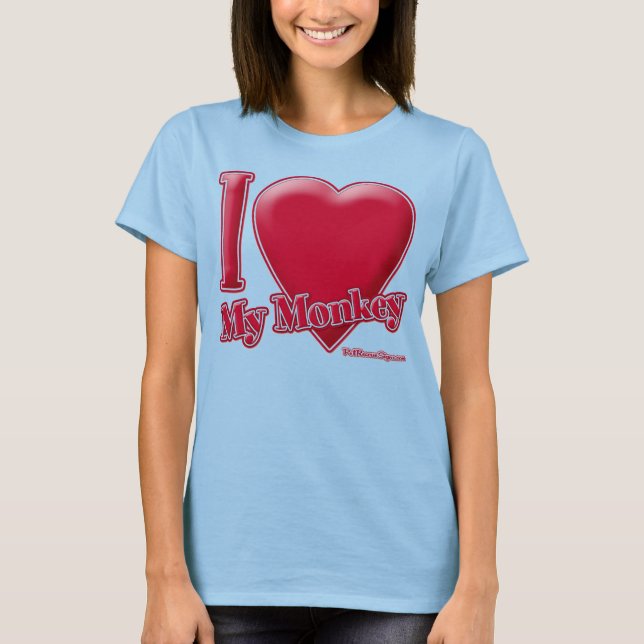 T-shirt Eu Amo Meu Macaco (Frente)