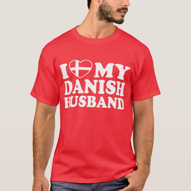T-shirt Eu Amo Meu Marido Dinamarquês (Frente)