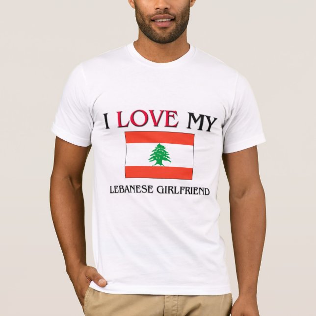T-shirt Eu amo meu Namorada libanês (Frente)