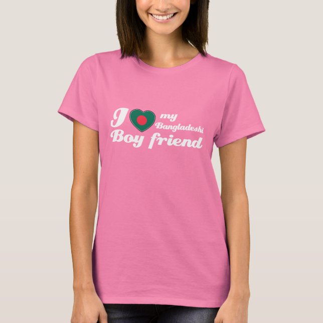 T-shirt Eu amo meu Namorado de Bangladesh (Frente)