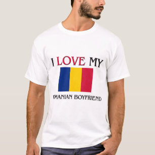 T-shirt Eu amo meu namorado romeno