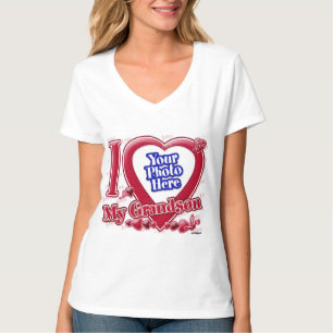 T-shirt Eu amo meu neto coração vermelho - foto