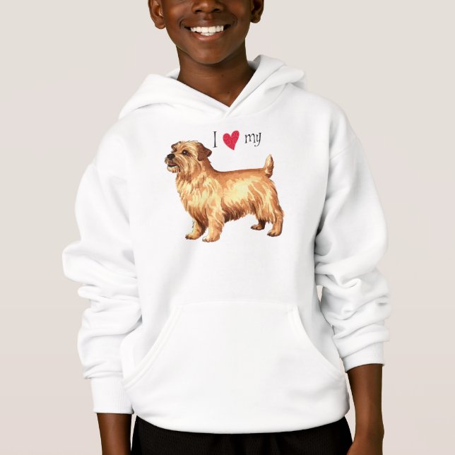 T-shirt Eu amo meu Norfolk Terrier (Frente)