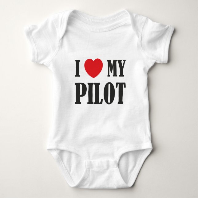T-shirt Eu amo meu piloto (Frente)