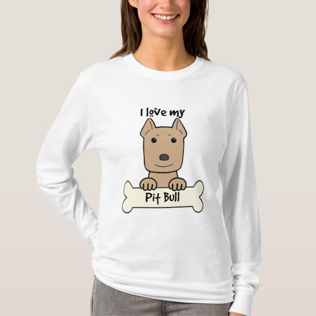 T-shirt Eu amo meu Pitbull (Frente)