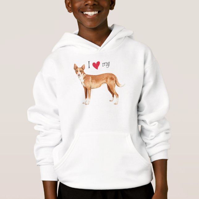 T-shirt Eu Amo meu Podengo Português (Frente)