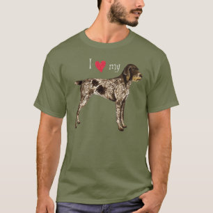 T-shirt Eu amo meu ponteiro Wirehaired alemão
