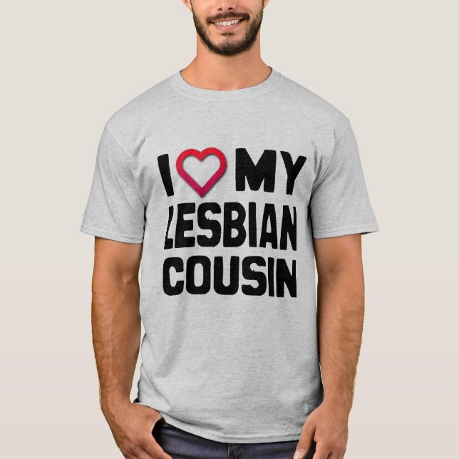 T-SHIRT EU AMO MEU PRIMO LESBIANO - (Frente)