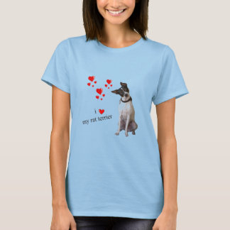 T-shirt Eu amo meu Rat Terrier