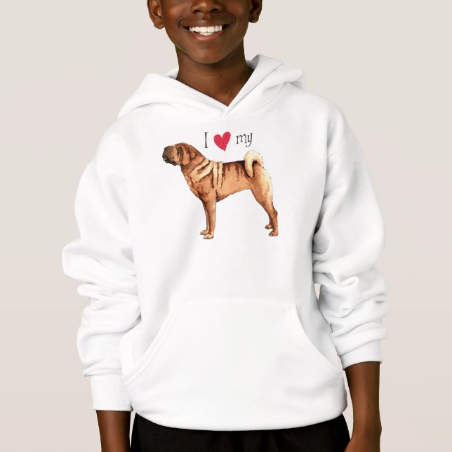 T-shirt Eu amo meu Shar-Pei chinês (Frente)