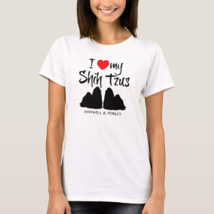 T-shirt Eu Amo Meu Shih Tzus
