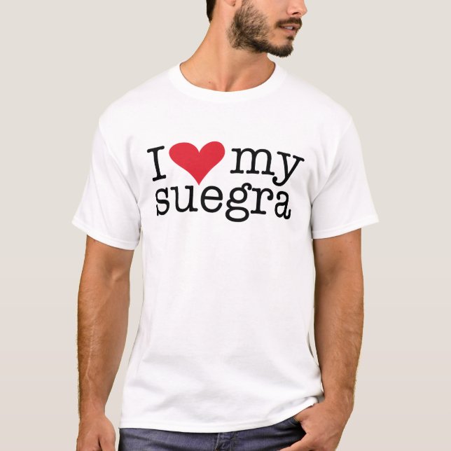 T-shirt Eu Amo Meu Suegra (Mãe De Direito) (Frente)