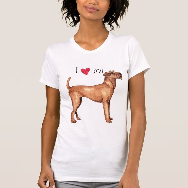 T-shirt Eu amo meu Terrier irlandês (Frente)