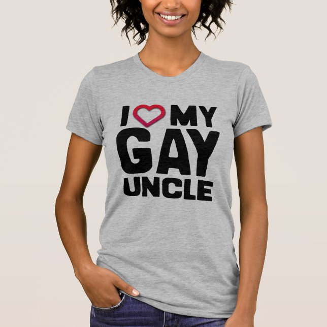 T-SHIRT EU AMO MEU TIO GAY - (Frente)