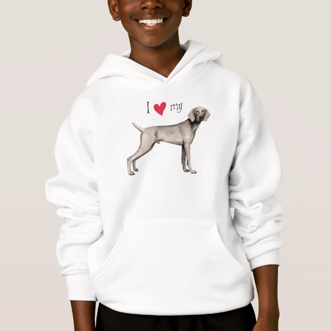 T-shirt Eu amo meu Weimaraner (Frente)